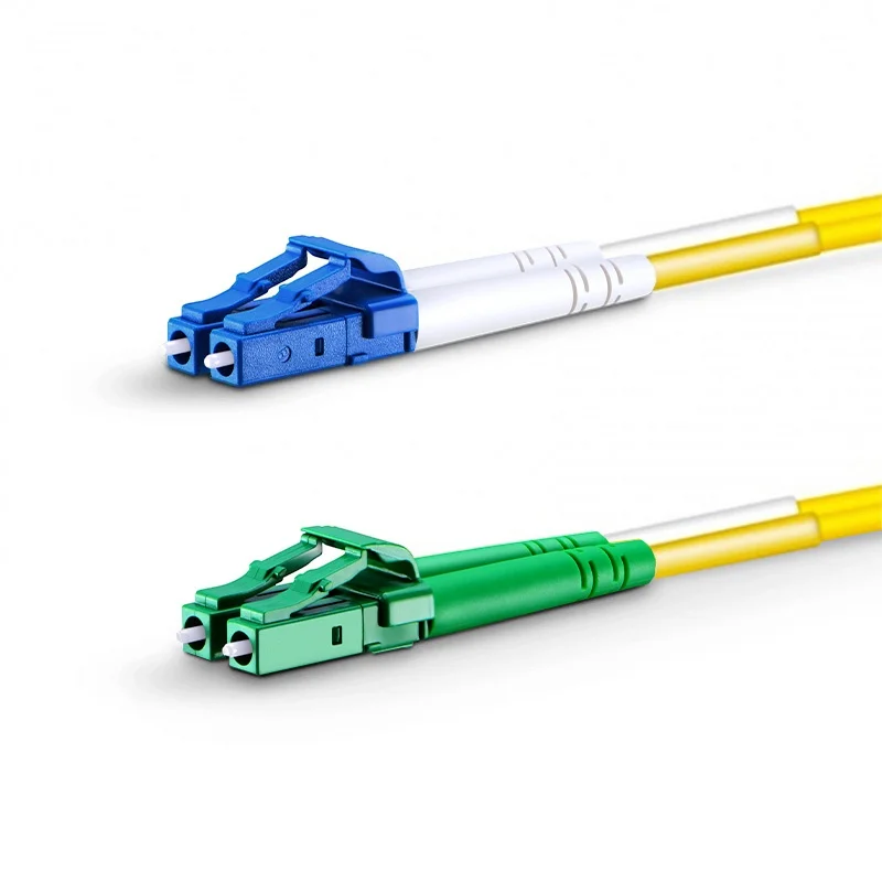 Factory Price FTTH 2m LC UPC to LC APC Duplex OS2 Single Mode PVC 2.0mm Fiber Optic Patch Cable