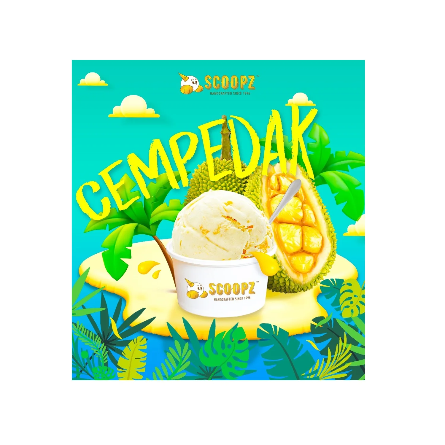 Best Quality Handcrafted Fruity Tropical Sweet Smooth Frozen Delicious Softer Texture Bag Box 3.5oz Cup Cempedak Ice Cream