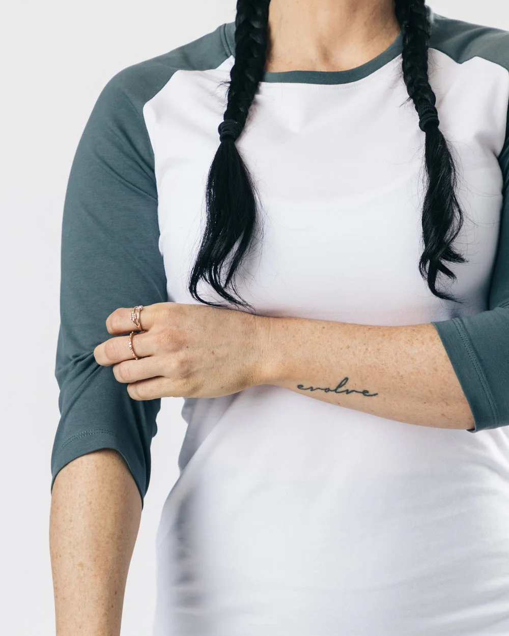 High Quality 100% Combed Cotton Jersey Three Quarter  Sleeve Raglan Sleeves Style T Shirt For Women