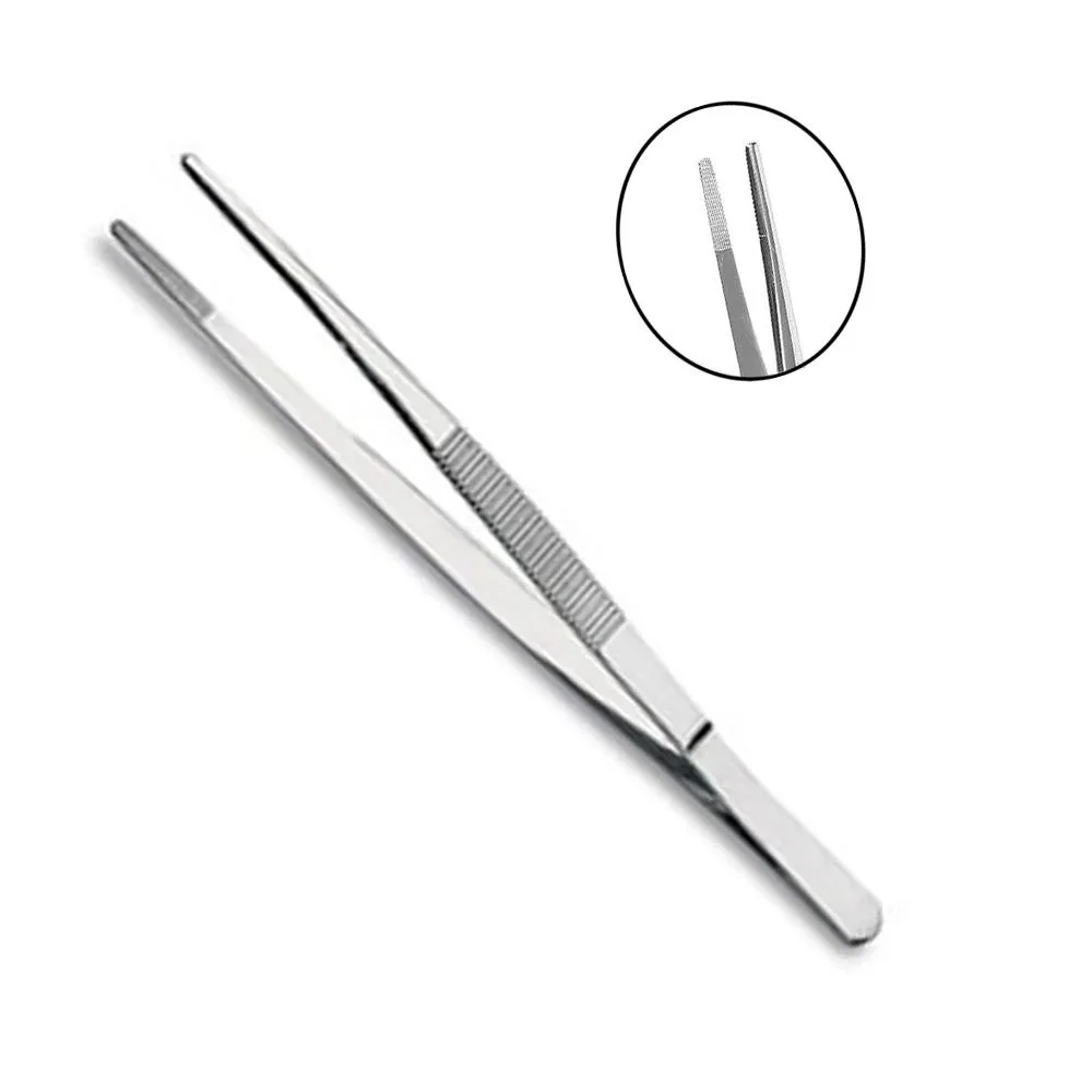 Professional Cheap Quality Manufacture Tweezers Dressing Forceps Serrated Forceps Surgical Instruments