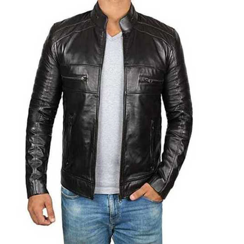 Jacket Leather for Mens Men Fashion Designs Boys Classic Biker Jacket Motorcycle Pu Faux Leather Jacket for Men