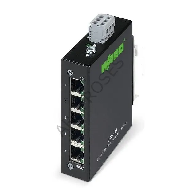 WAGO 852-111 Endüstriyel ECO Ethernet переключатель 5 портов Быстрый Ethernet DIN Ray Montaj