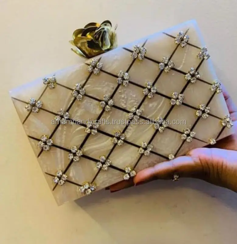 best design handmade resin clutch bag for wedding and party wear clutch bag with embroidery work BY LUXURY CRAFTS