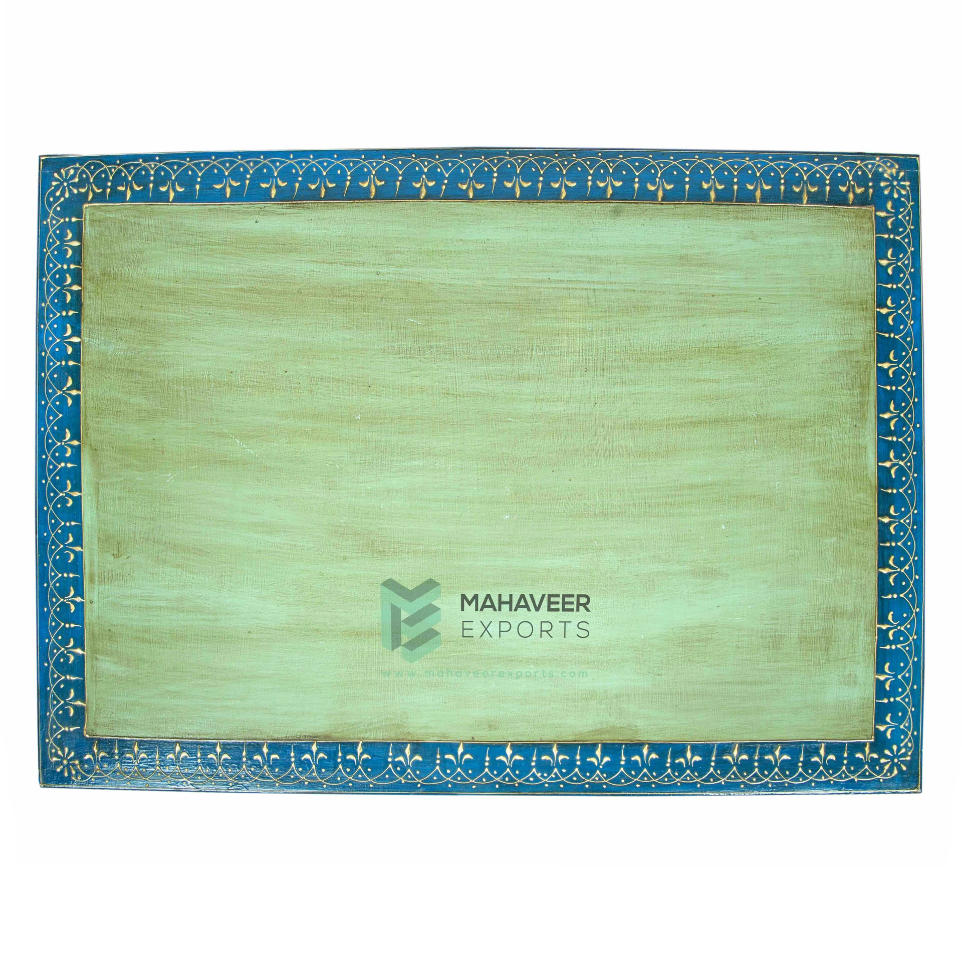 Hot Selling Wooden Jodhpur Style Sky blue Painted Carved Sofa Set (Set Of 4 Pcs) For Living Room / Bedroom Hand Carved Furniture
