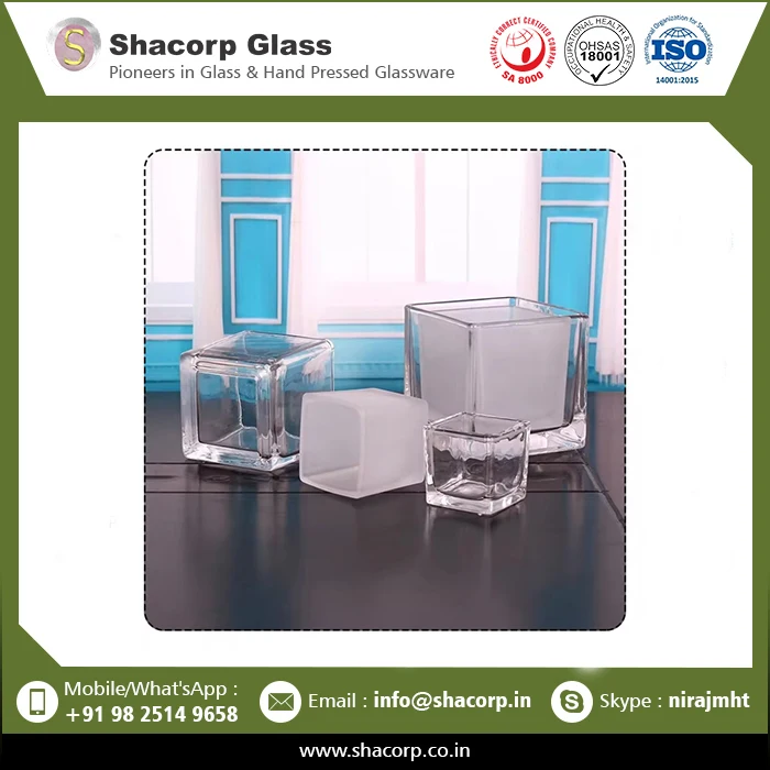 New Arrival Luxurious Style Square Glass Votive At Wholesale Price From Wholesale Manufacturer