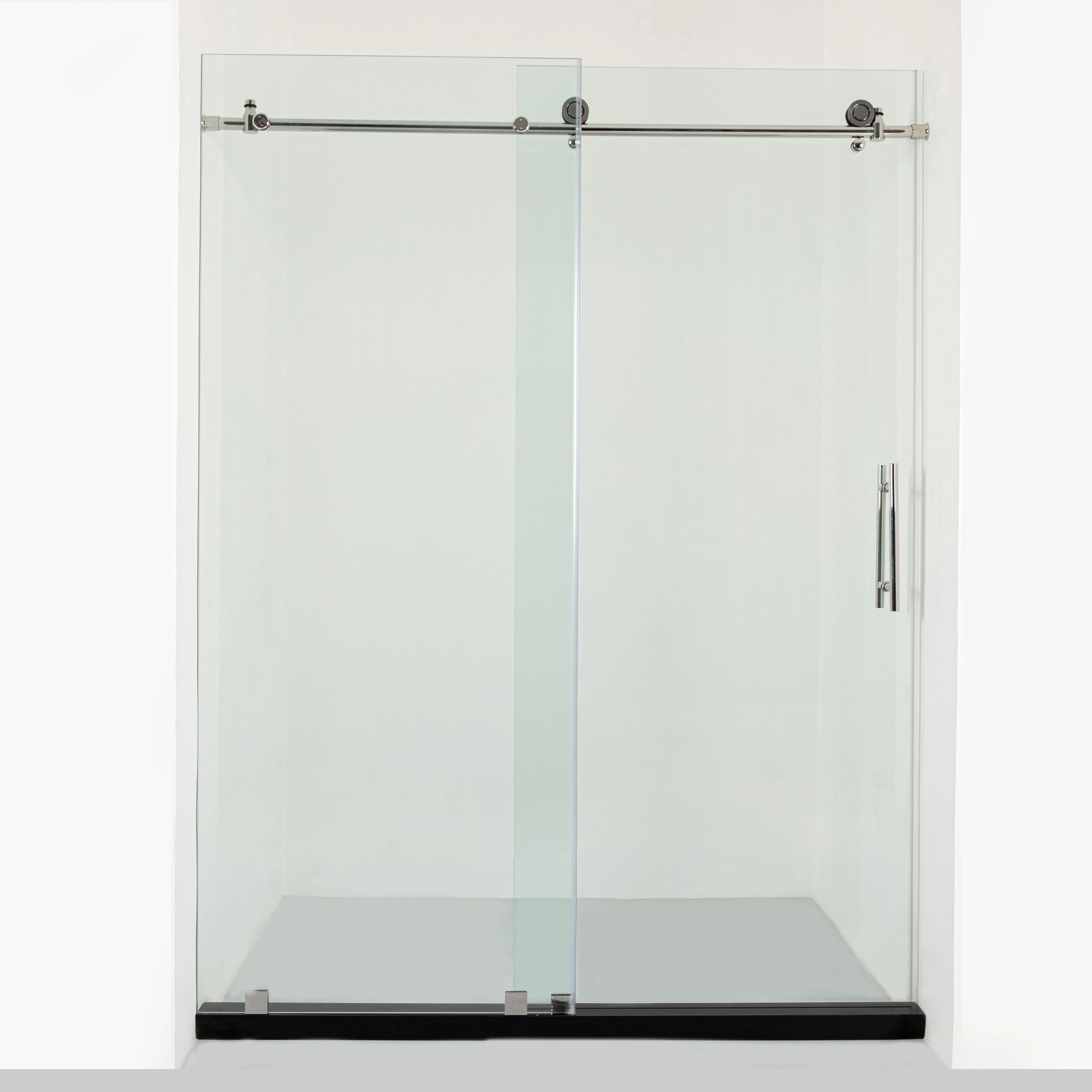 Простая раздвижная закаленная стеклянная раздвижная дверь AS029D для душевой комнаты, прозрачная стеклянная Безрамная раздвижная дверь для душа