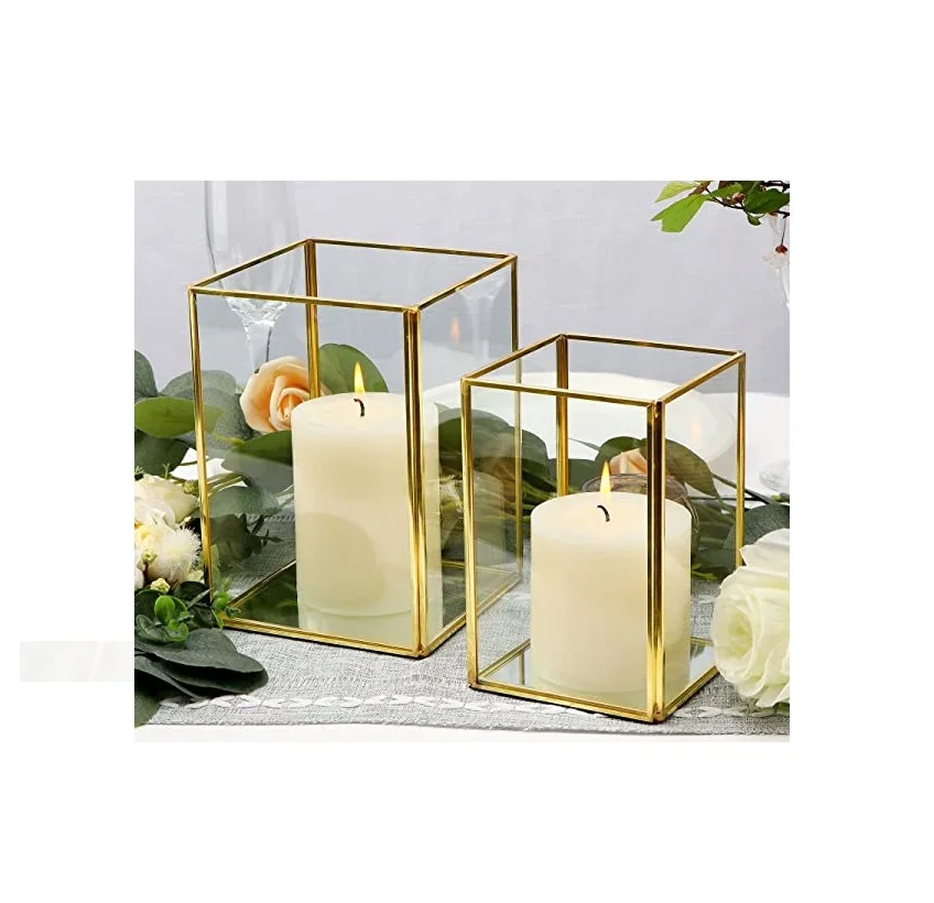 Fancy Geometrical Lanterns For Wedding Event and Hotel lightning Item Set/3 Geometric Glass Terrarium Lantern Home-sake Lantern