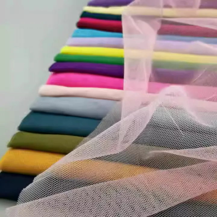 White Soft Tulle Mesh Fabric for African Bridal Wedding Polyester Lining & Decoration Material customized color available