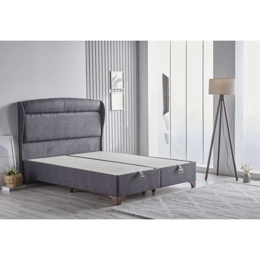 Vita Anthracite 120x200 Single Bed Base, Headboard Set CB2432
