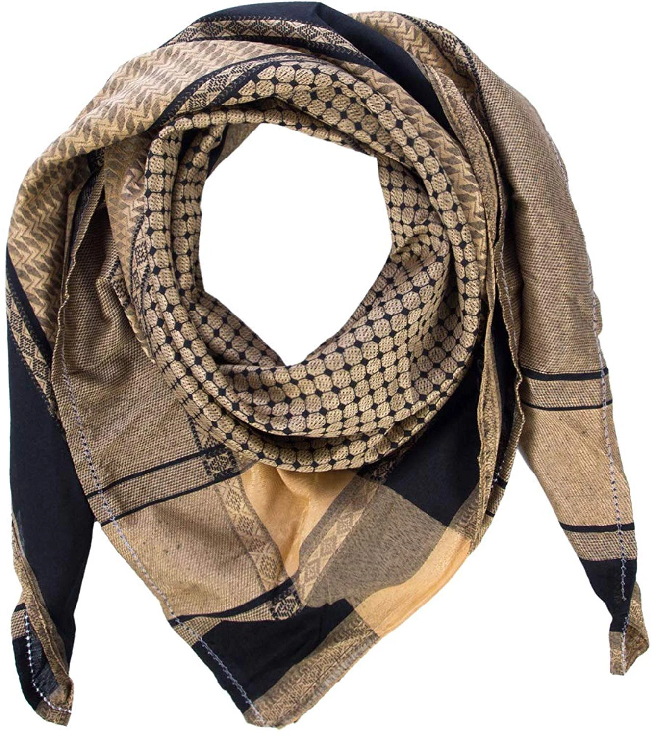 Men Cotton Shemagh Tactical Desert Wrap Keffiyeh Head Neck Scarf Arab Premium Wrap Muslim Headwear Head Scarf For Men