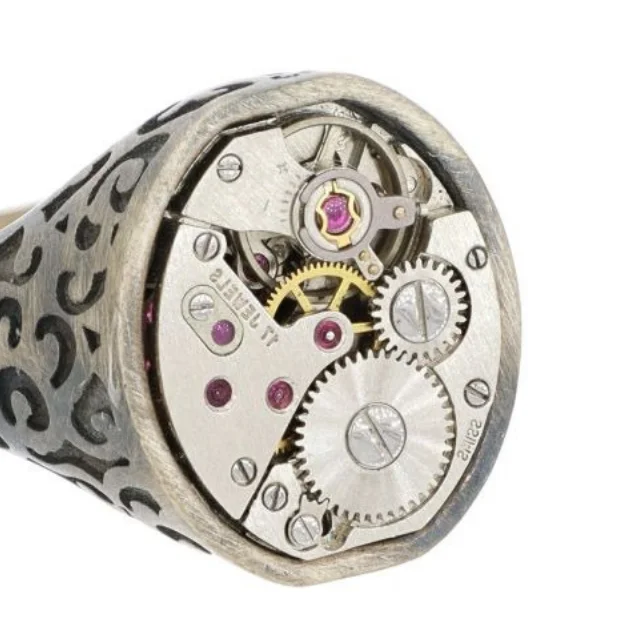 Luxury Fashion Women Jewelry Signet Silver Ring With Pink Precious Gem Original Steampunk Made In Italy