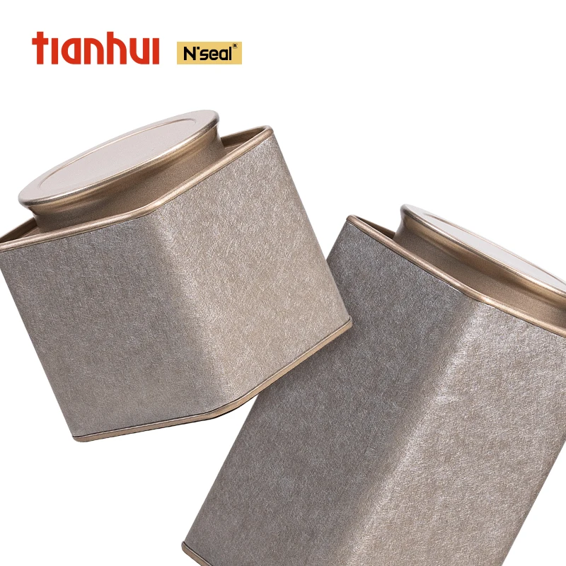 Tianhui Экологически чистая герметичная банка для чайных листьев и кофейных зерен контейнер с индивидуальной цифровой печатью квадратные банки