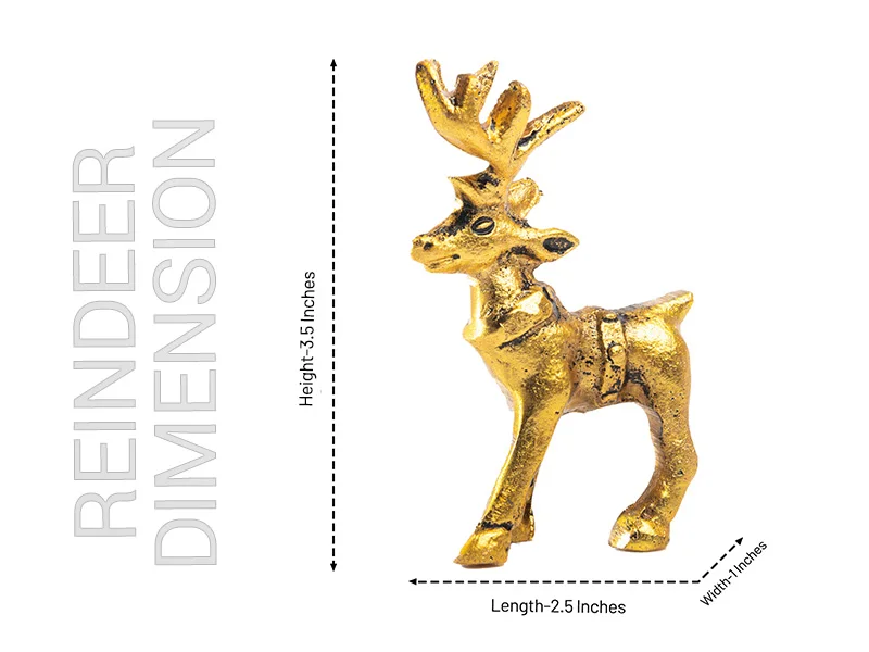 Standing Reindeer metal Small Deer Statues Sculpture Christmas Ornaments Desktop Decoration home and office decorations gift 3pc