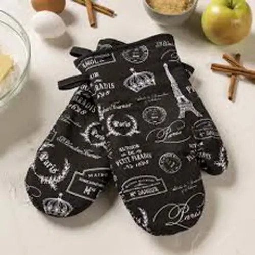 Custom Organic Cotton Oven Mitt Digital Printed Heat Resistant Kitchen Gloves and Sustainable Alternatives