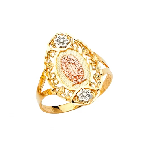 Latest Design Fashion Jewelry Three Tone Plated Virgin Mary Rings For Women Men All Events And Occasion