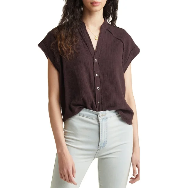 50 %Cotton 50 %Polyester Fabric Very High Quality Fancy Sexy Ribbed Top For Ladies Winter Wear Blouse