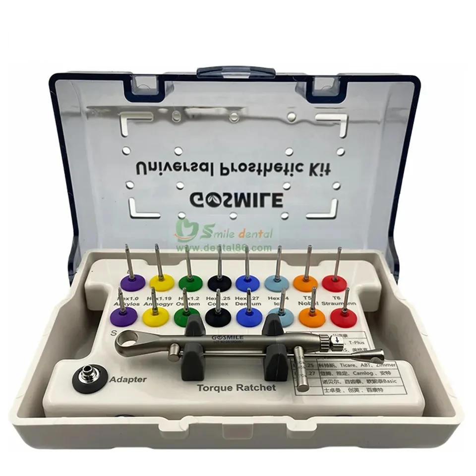 Dental implant screw driver Kit surgical manual kits with 16 drivers for Hand use Universal prosthetic set ratchet torque wrench