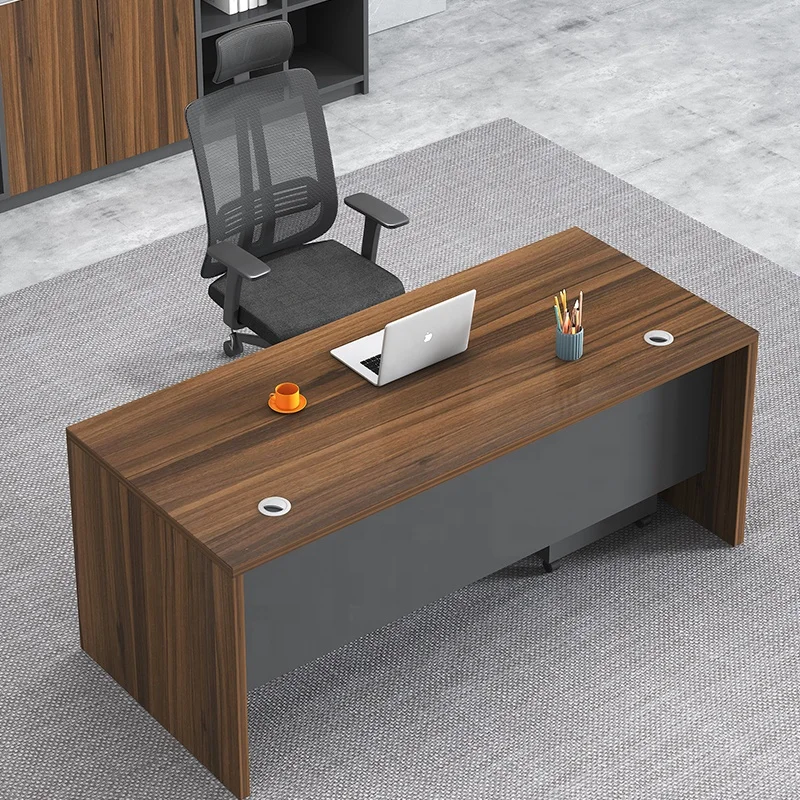 EBUNGE  Small Simple Design Melamine Single Person I Shaped Office Desk Staff Table for Office