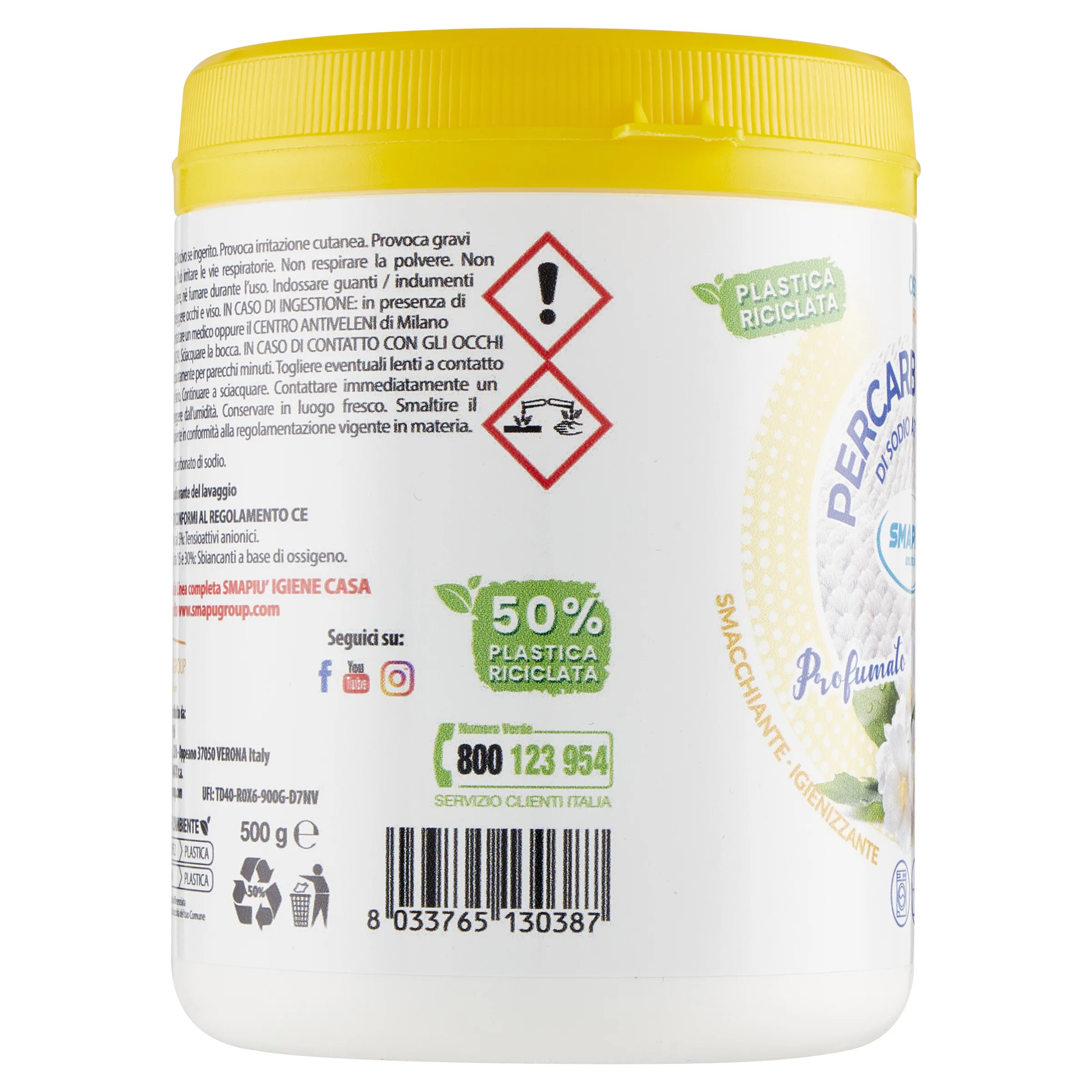 Italian High Quality Activated PERFUMED Sodium Percarbonate Laundry Stain Remover 500 g for Colored Fabrics