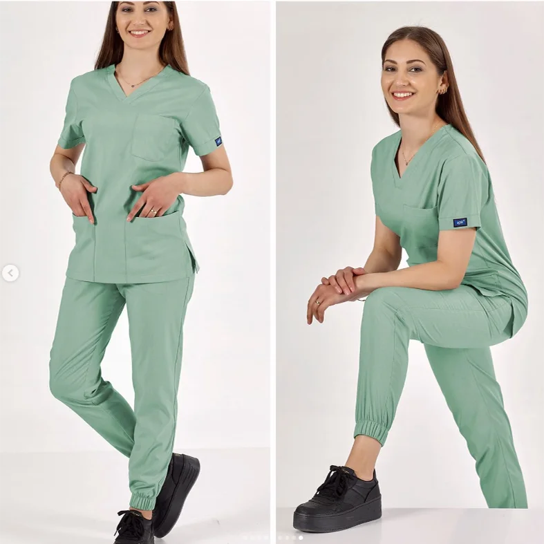Fashionable Design Scrubs Set Wholesale Sets Custom Spandex Jogger Nursing Wear Medical Scrubs Uniforms With Logo