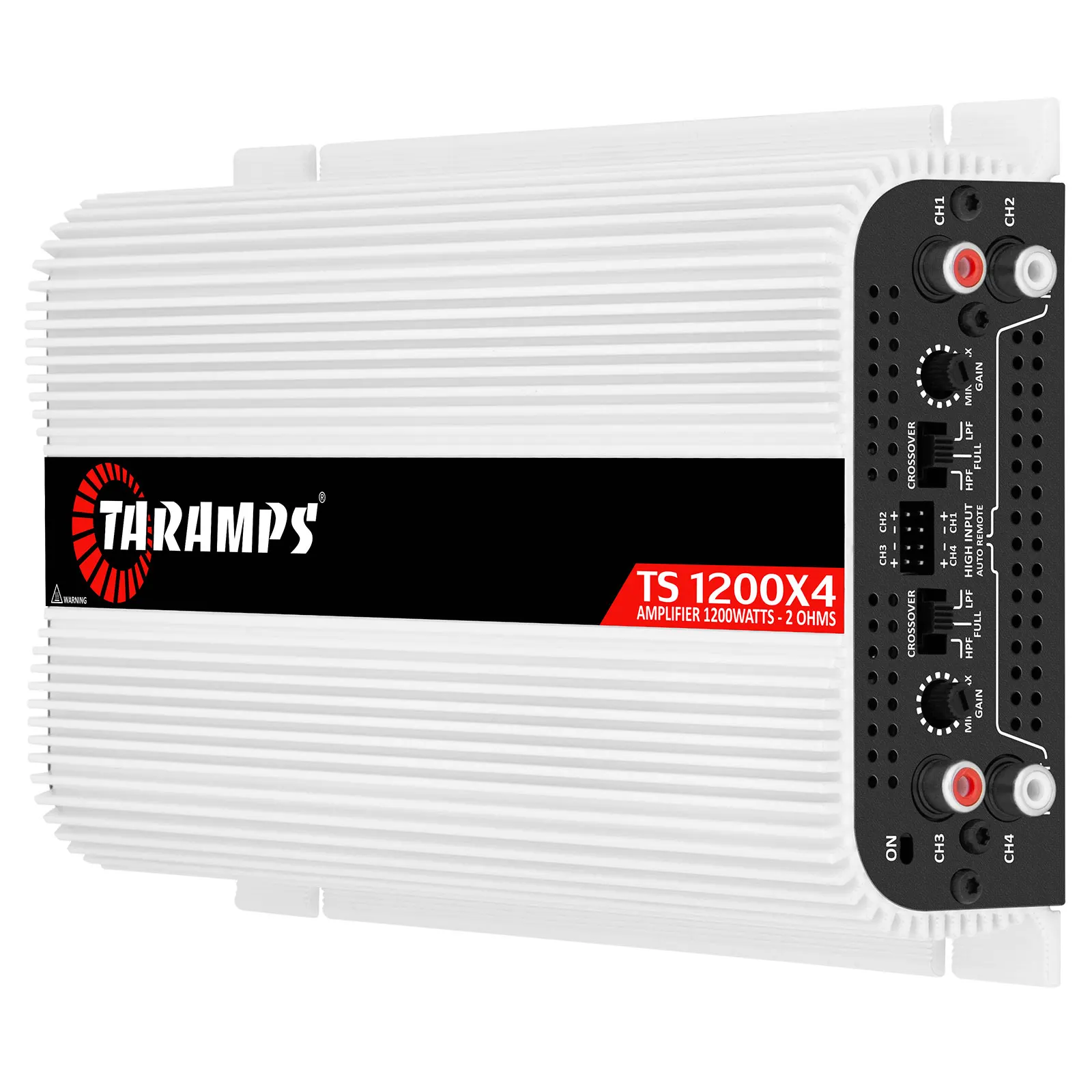 Taramps TS 1200x4 Amplifier Car Audio 1200W RMS 2 Ohms 4 Channels 2 Bridged Channels  Fixed RCA Wire Input  Multichannel Sound