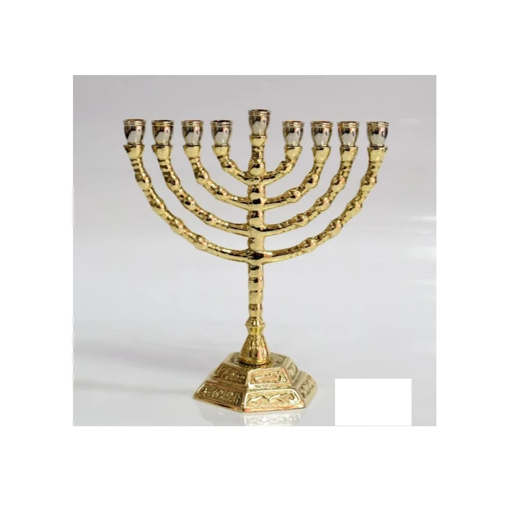 Best Selling Jewish Menorah Candle Holders Religions Candelabra Hanukkah Menorah Candlesticks 7 Branch Exporter From India