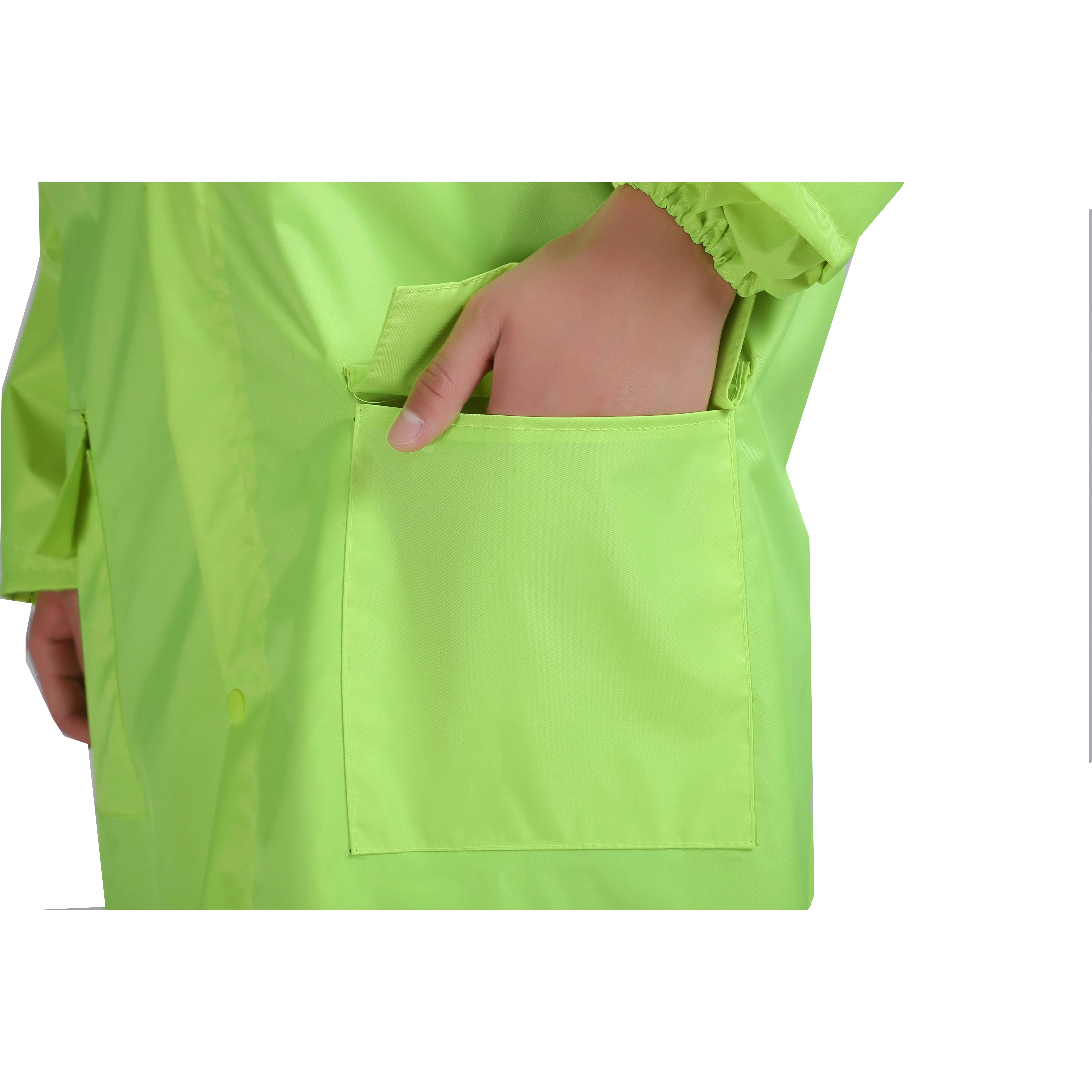 SLF-FL02 China hot selling Fluo Oxford water proof breathable pvc hiking fishing camp tour climbing rain wear raincoat suit