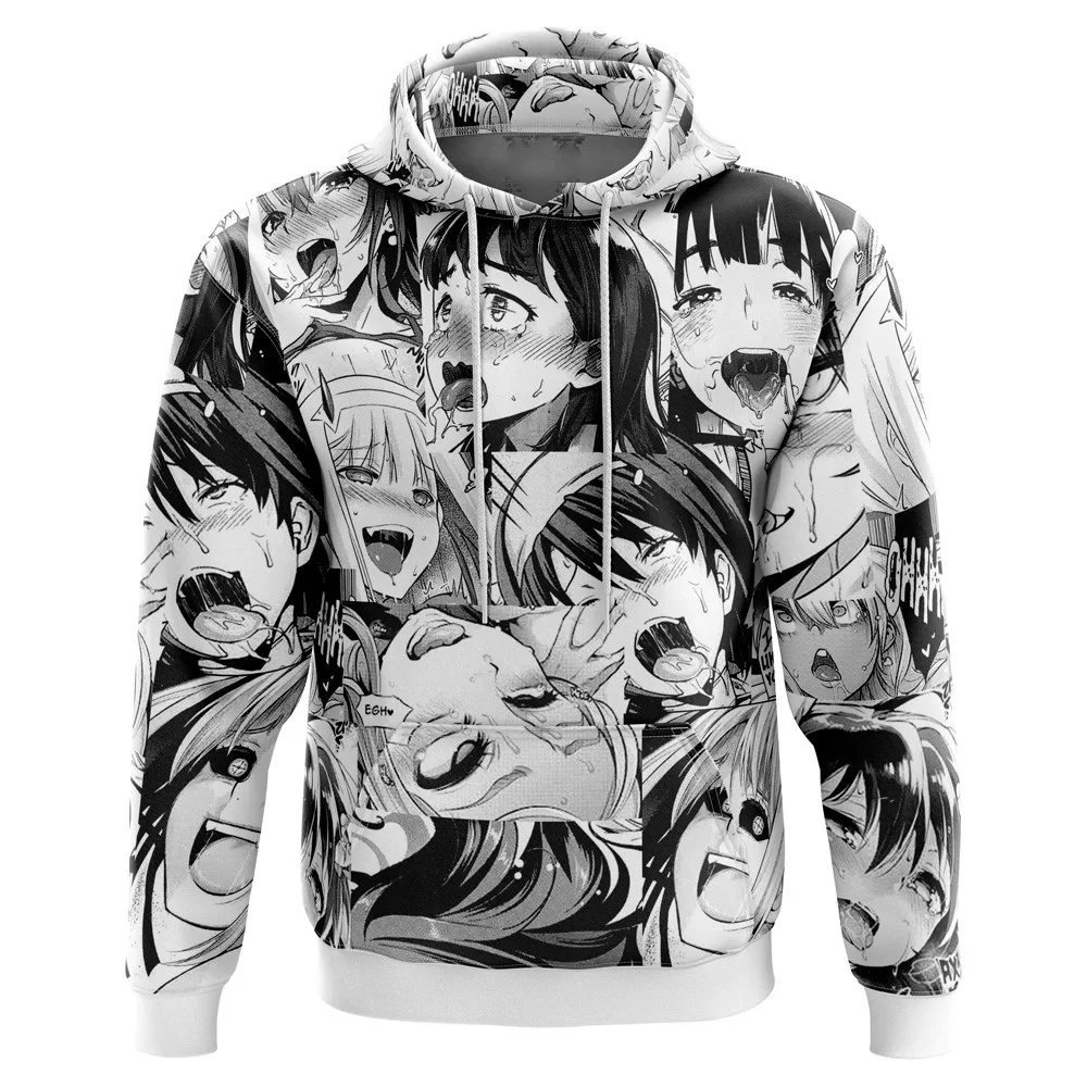 Custom Anime Face Men Hoodie 3D Print Sweatshirt Pullover Breathable Unisex Anime Hooded Jacket Manufacturer