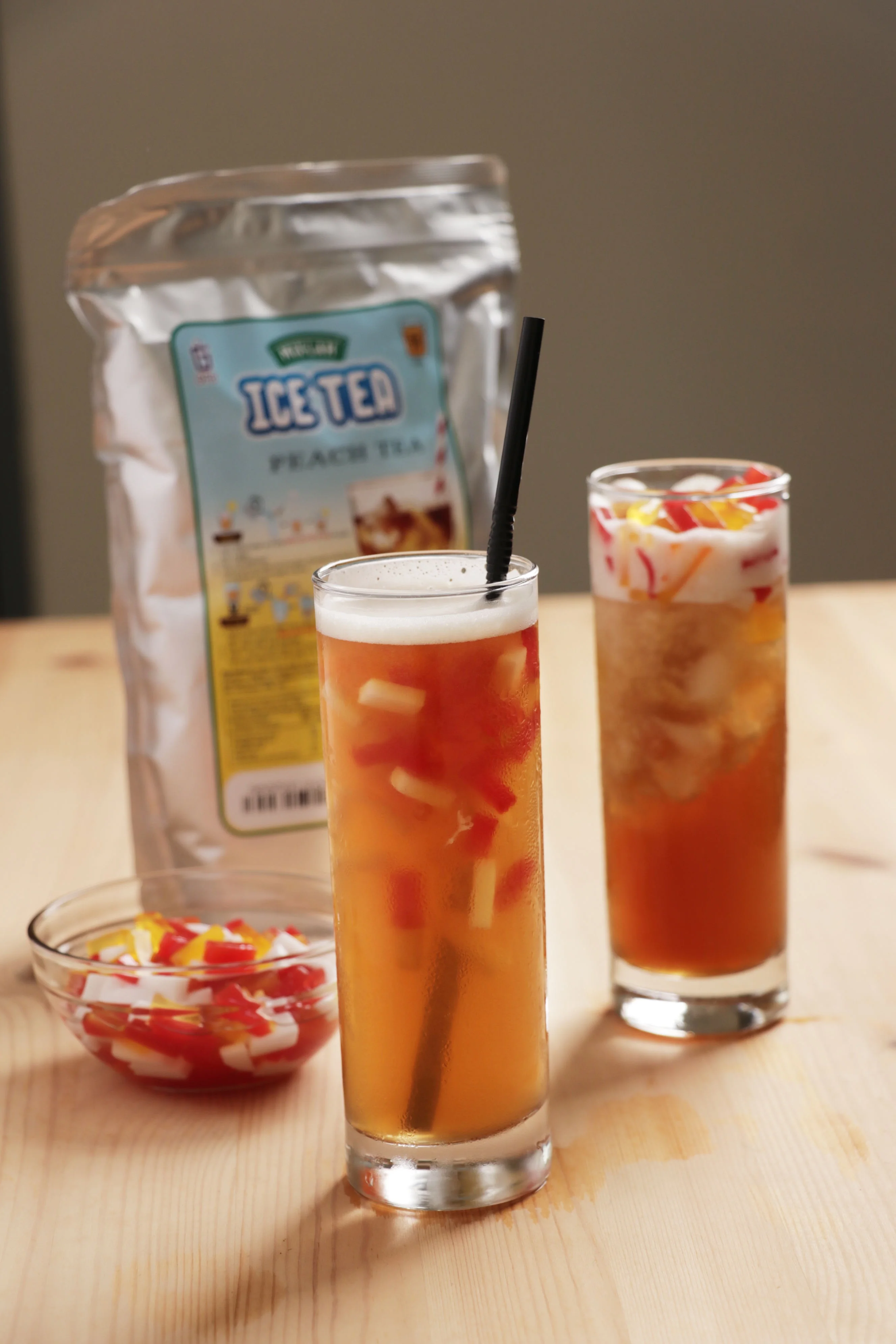 Instant Iced Fruit Tea Peach Tea Powder 1kg Halal Certified