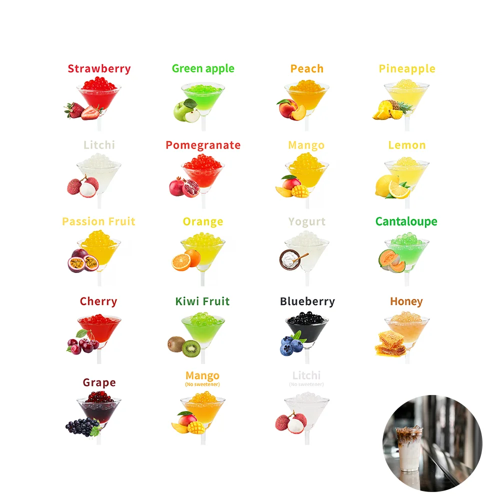 High quality brands Bulk Pack Pineapple Popping Boba for Cafes and Bars