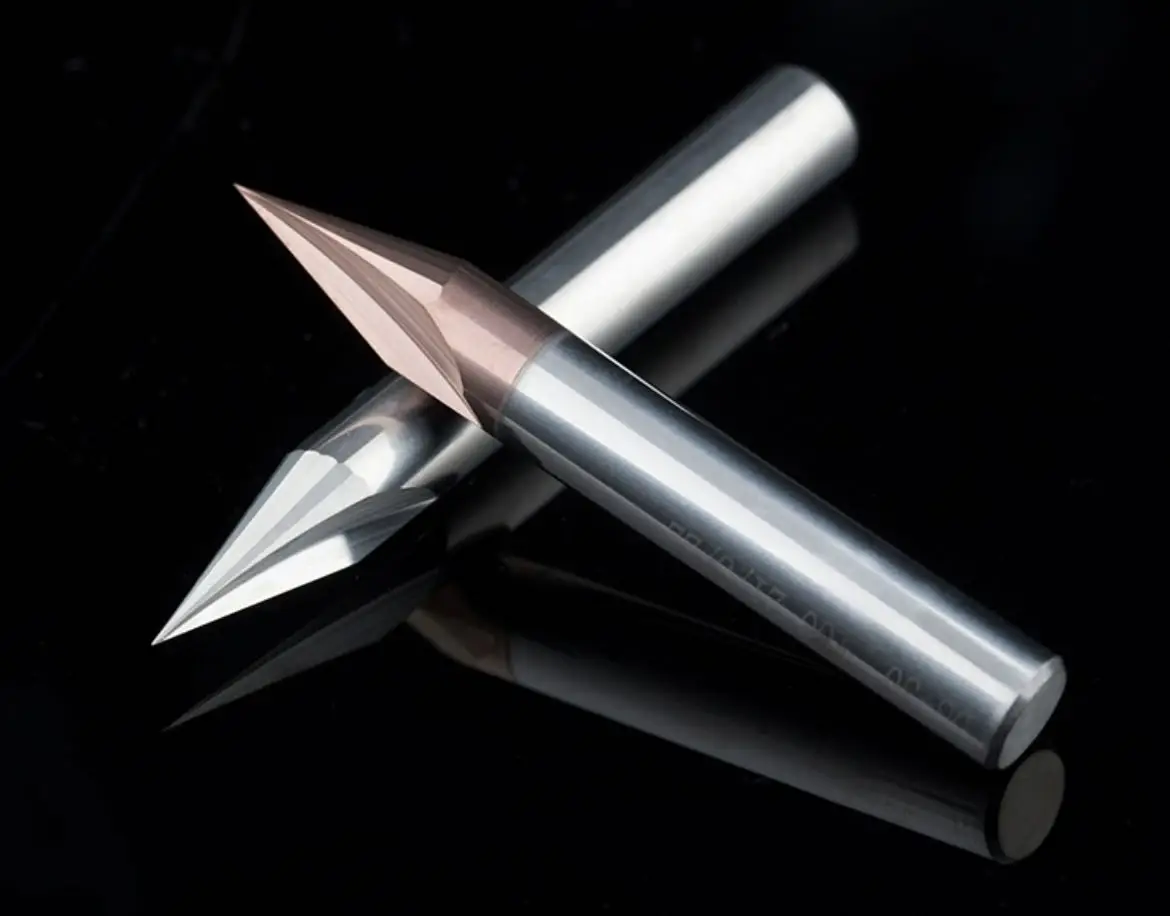 XCJ V Groove Engraving Bit CNC Router Bits 60 Deg End Mill Plastics Carbide Cutters for Hard Wood Metal Milling Machine 2 Flutes