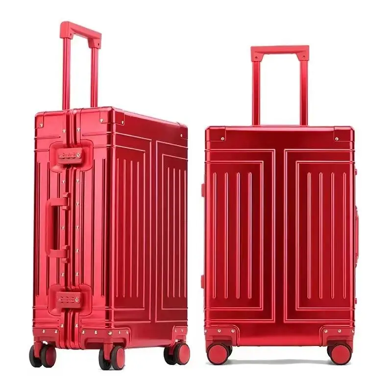 New Style All Aluminum Magnesium Alloy Luggage Large Capacity Aluminum Frame Pure Metal Suitcase Password Case