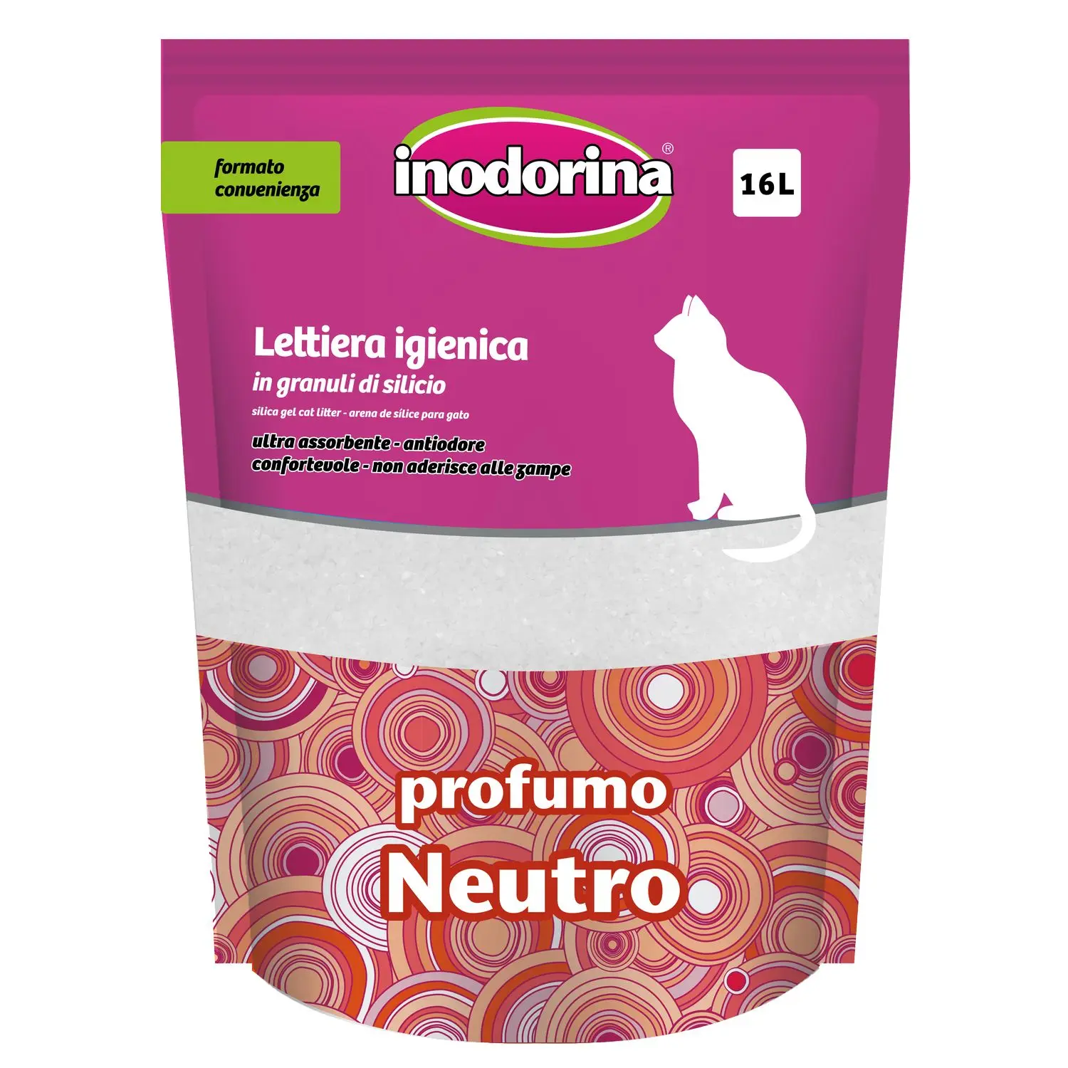 Премиум Inodorina силикагель кошачий наполнитель нейтральный 16л-поглощает более 3X свой вес-оптимально для длительного использования