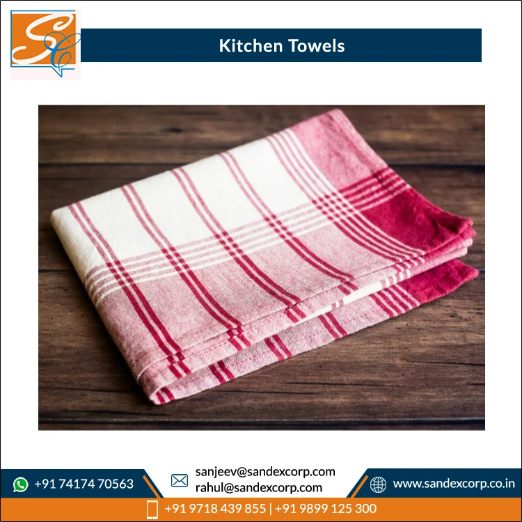 New Arrival Wholesale Price Excellent Quality Cleaning Cloths Cotton Canvas Custom Golf Kitchen Towels from India..