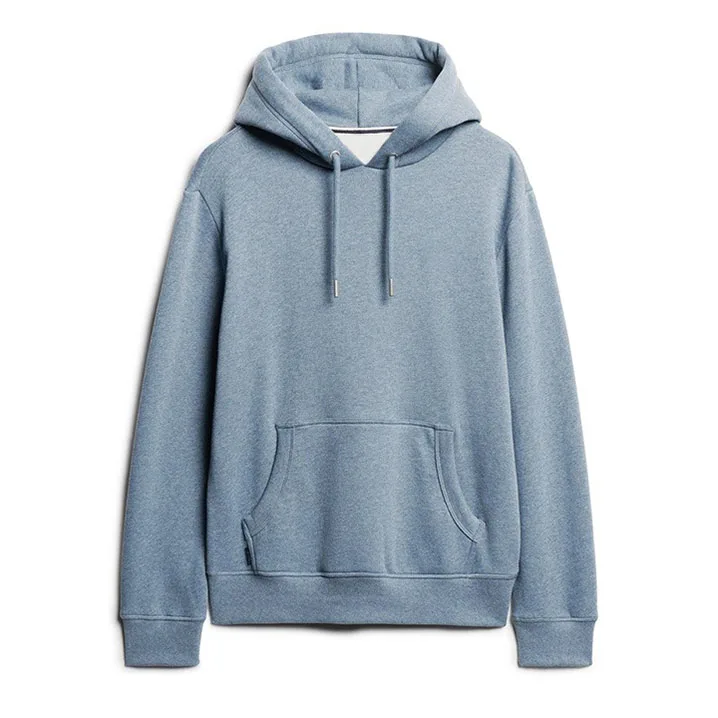 High quality High Quality heavy weight puff print hoodies for men Fashion Custom Navy Blue Borg