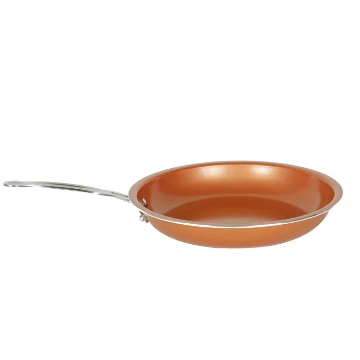 Modern Copper metal Frying Pan frying dish pan Elegant for Cooking, Egg/chef Fry Pan With Steel Handle For Cooking