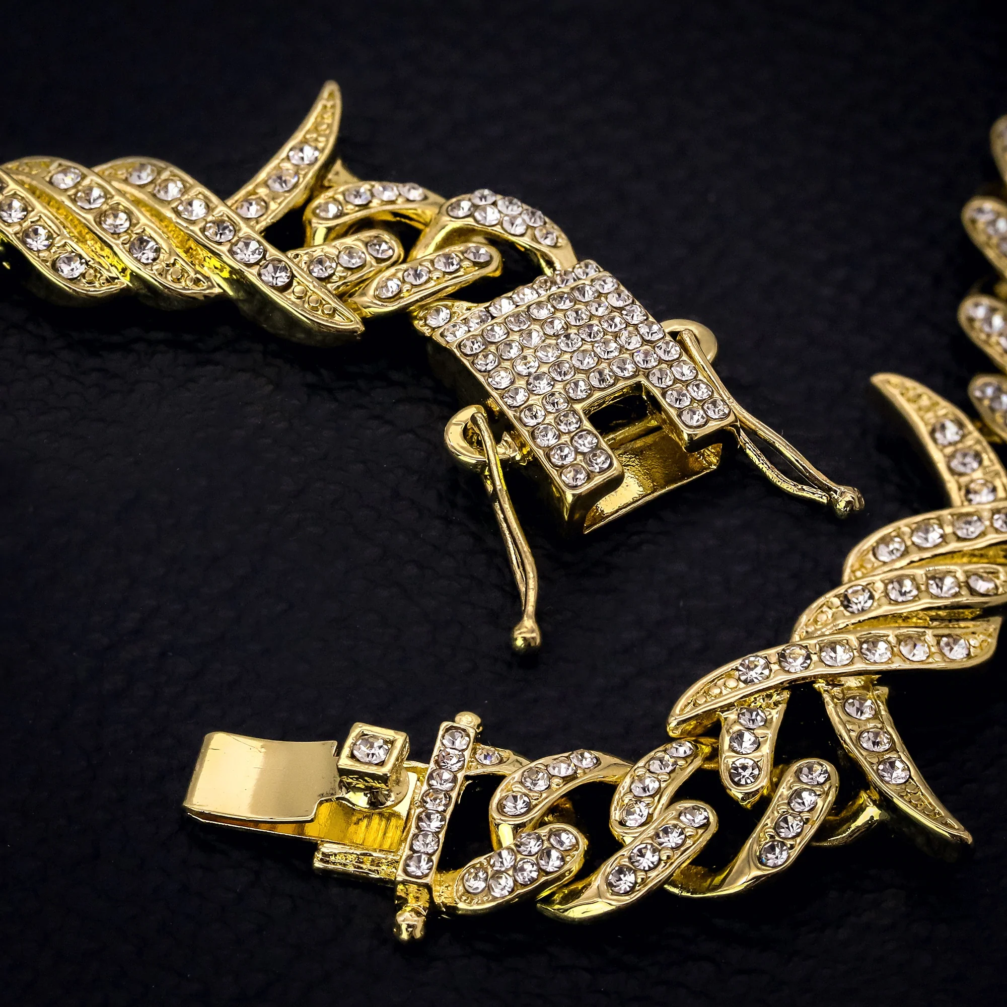 12 MM Barbed Wire Iced Out Hip Hop Certified Gold Cuban Link Real Diamond Bracelet Jewelry Gift For Your Husband