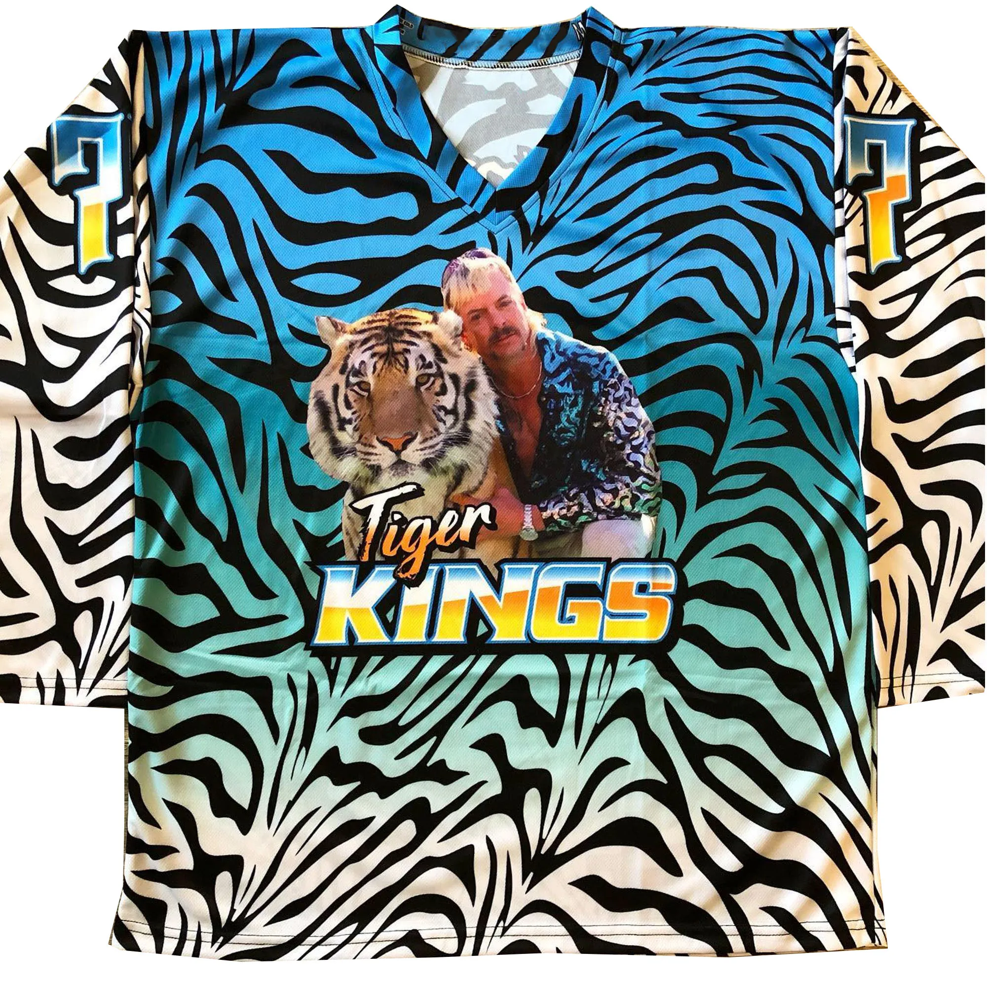 Cheap Unique Sublimated Different Name Number Hockey Uniform Field Blue V Neck Ice Hockey Jersey Custom Team Uniform