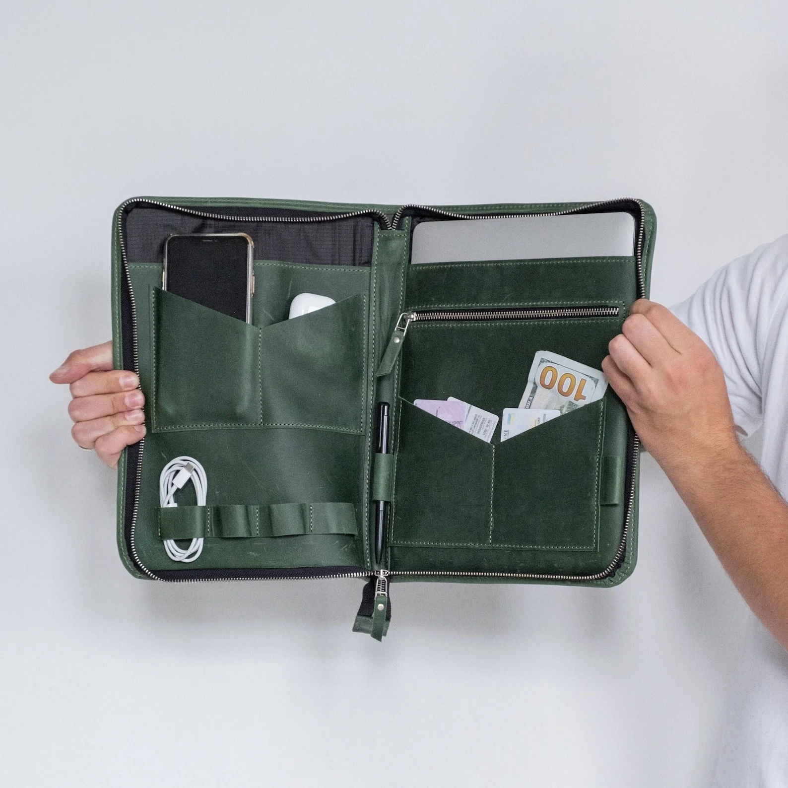 Wholesale Leather Portfolio A4 for Men Custom Engraved Accessories for Men Business Gift LPA-0023