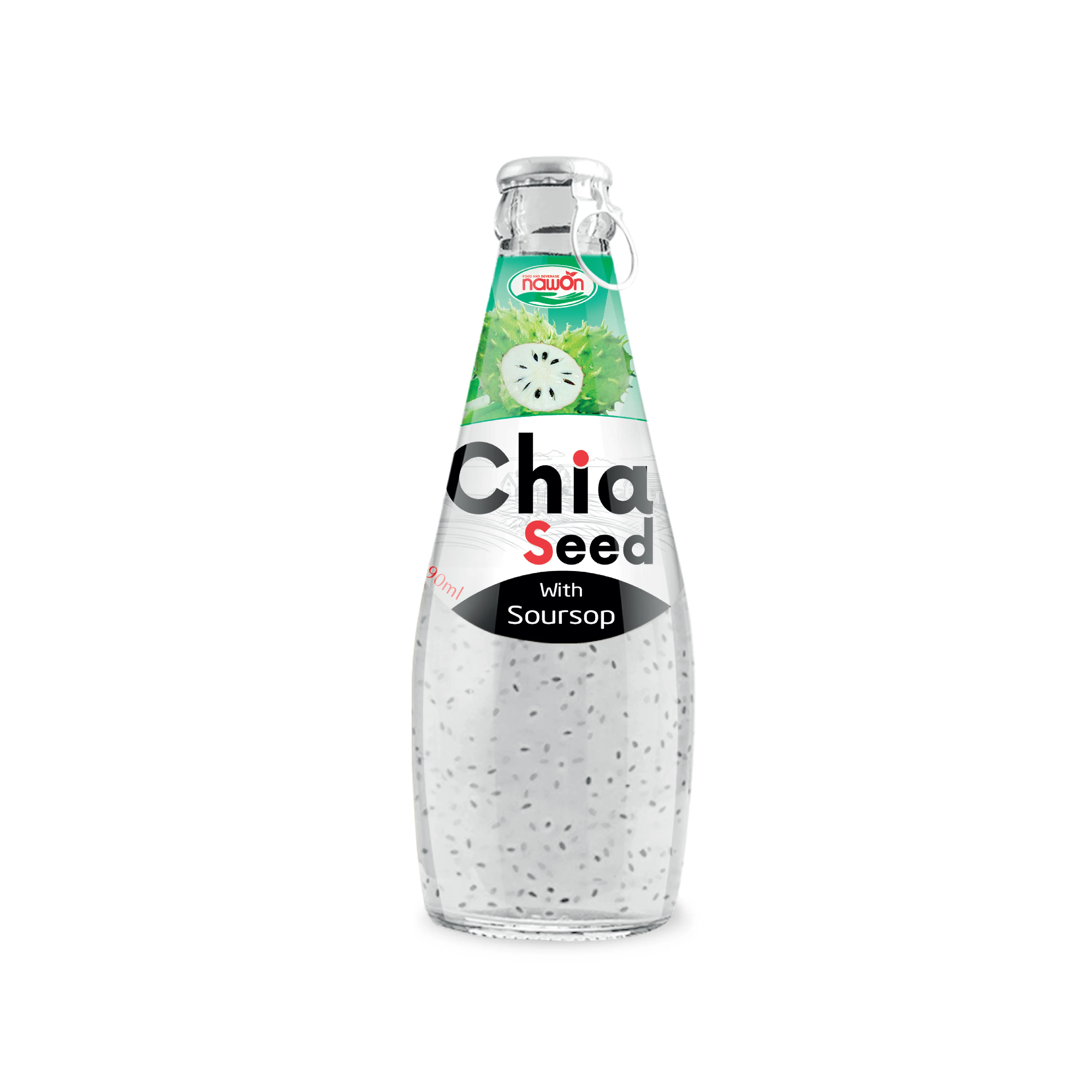 Mix Juice with Chia Seed Drink 290ML Glass Bottle Healthy Soft Drinks Low Sugar Wholesale Supplier Free Sample Vietnam Beverage
