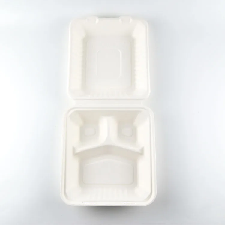 Food Packaging Supplies Disposable Microwave Safe Takeaway biodegradable clamshell container food