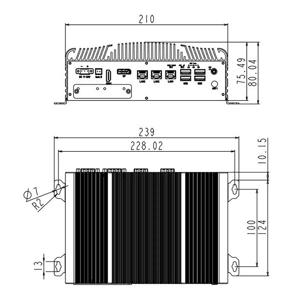 Brand New XKW KMDA-3201 Fanless Embedded Mini Pcs Intel Skylake-U/Kabylake-U CPU Win 7/Win10 DDR4 Intel HD Graphics 4K Displays