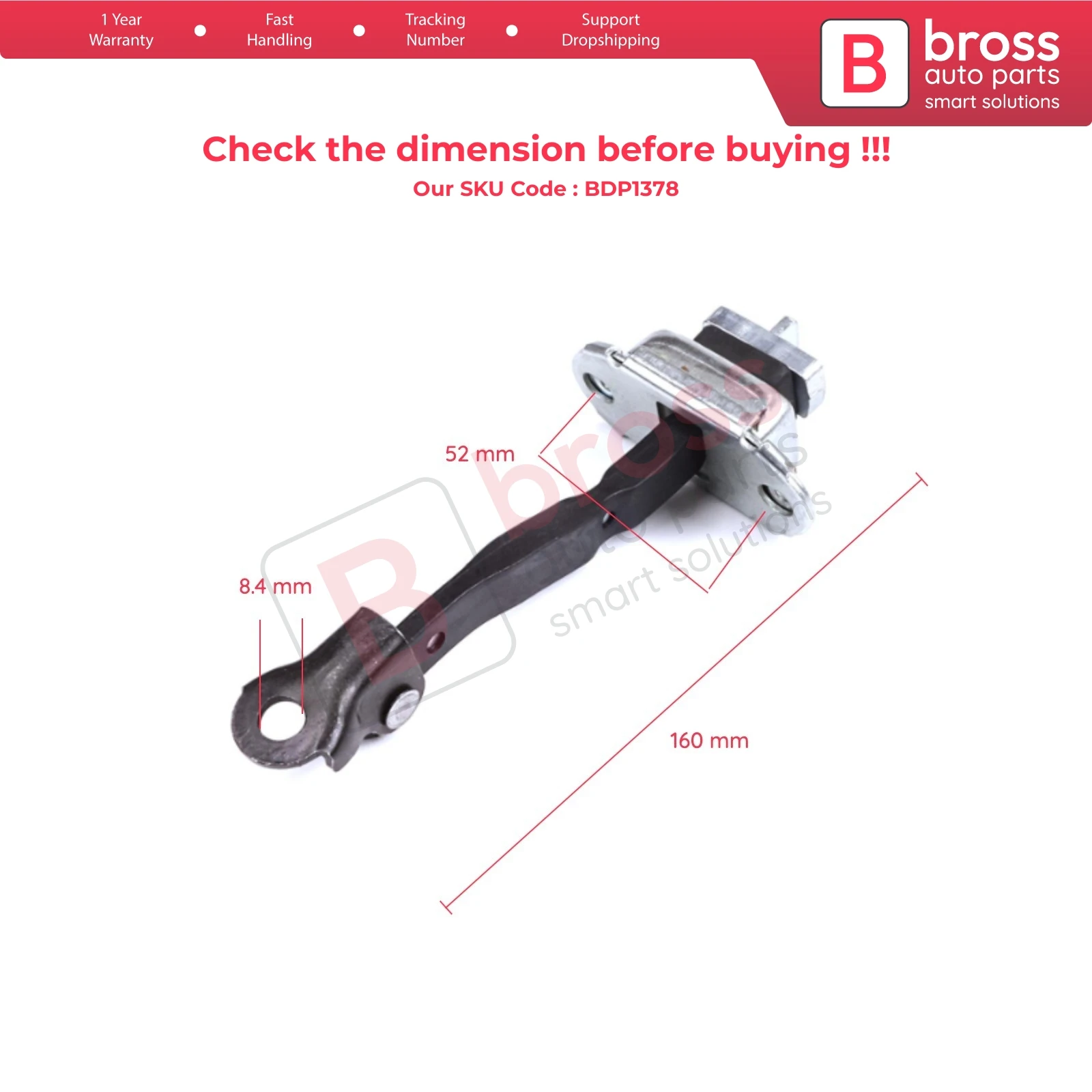 BDP1378  Front Door Stop Check Assy Limiter Strap for Toyota Camry MK5 V3 XV30 2001-2006 6861033050
