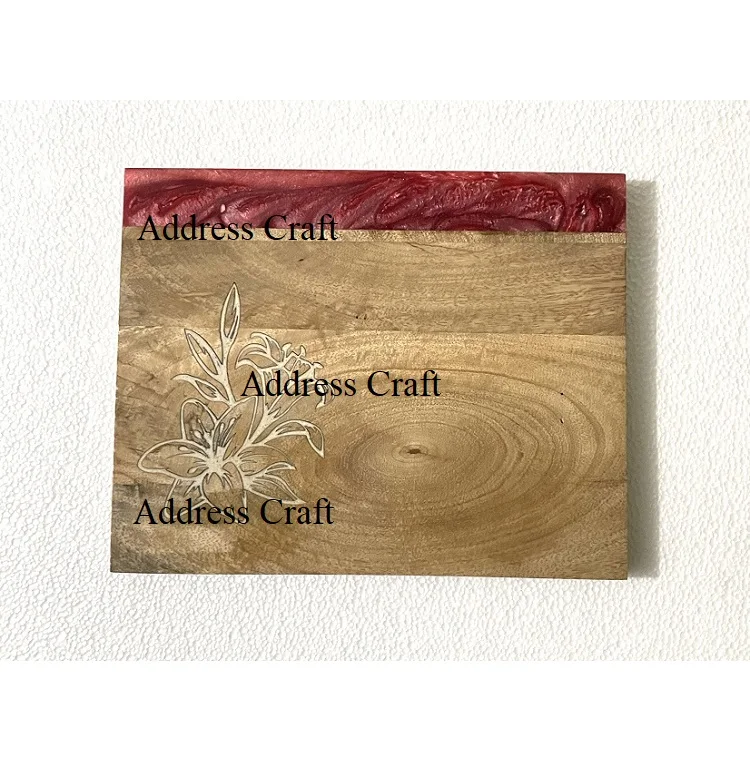 Custom Logo Resin Epoxy Mango Wood Cutting Boards Wood Resin Chopping Board Wholesale for Vegetable Meat Kitchen Cheese Boards
