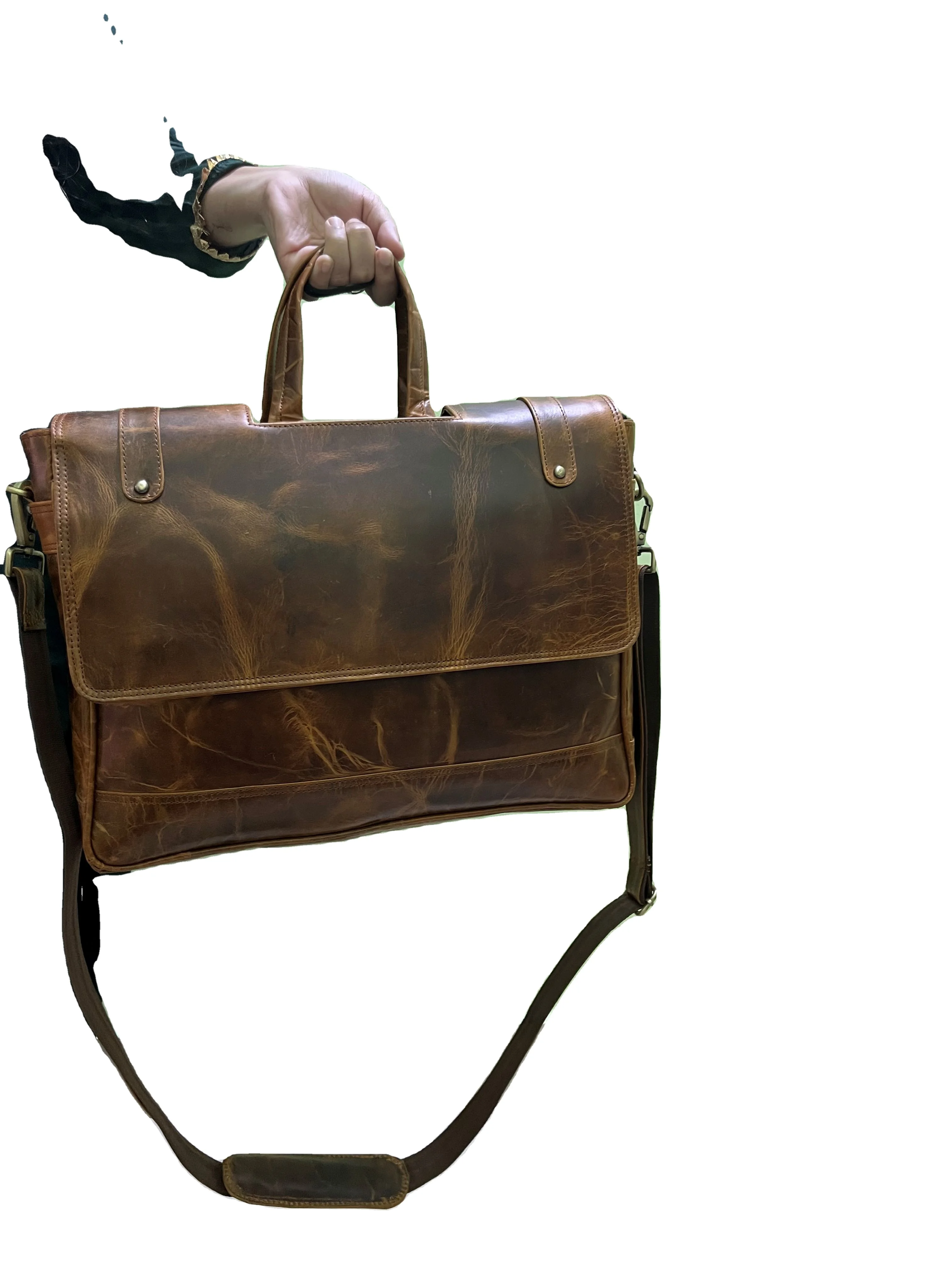 New Style Leather Smart Vintage Business Bag Laptop Bag Men Crazy Horse Leather Different Design Briefcase At Wholesale Price
