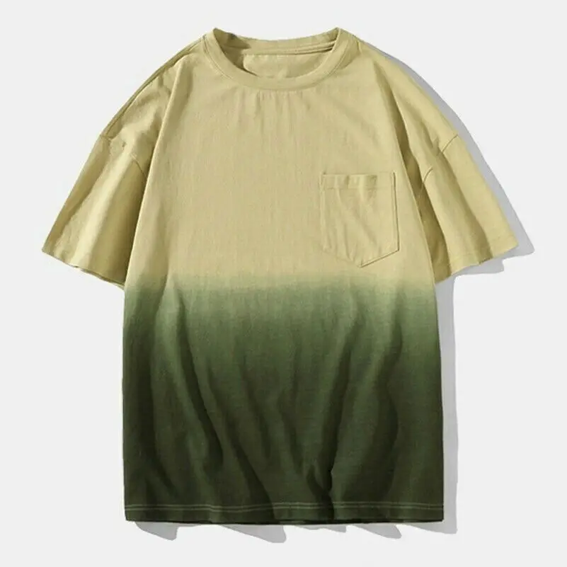 Latest Design Sublimated Mens Short Sleeve Drop Shoulder T-shirt Custom Pocket Top Tee Shirt Loose