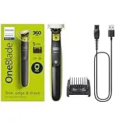 PhilipsNorelco OneBlade 360 лица гибридный Электрический триммер для бороды и бритва с расческой щетины 5 в 1