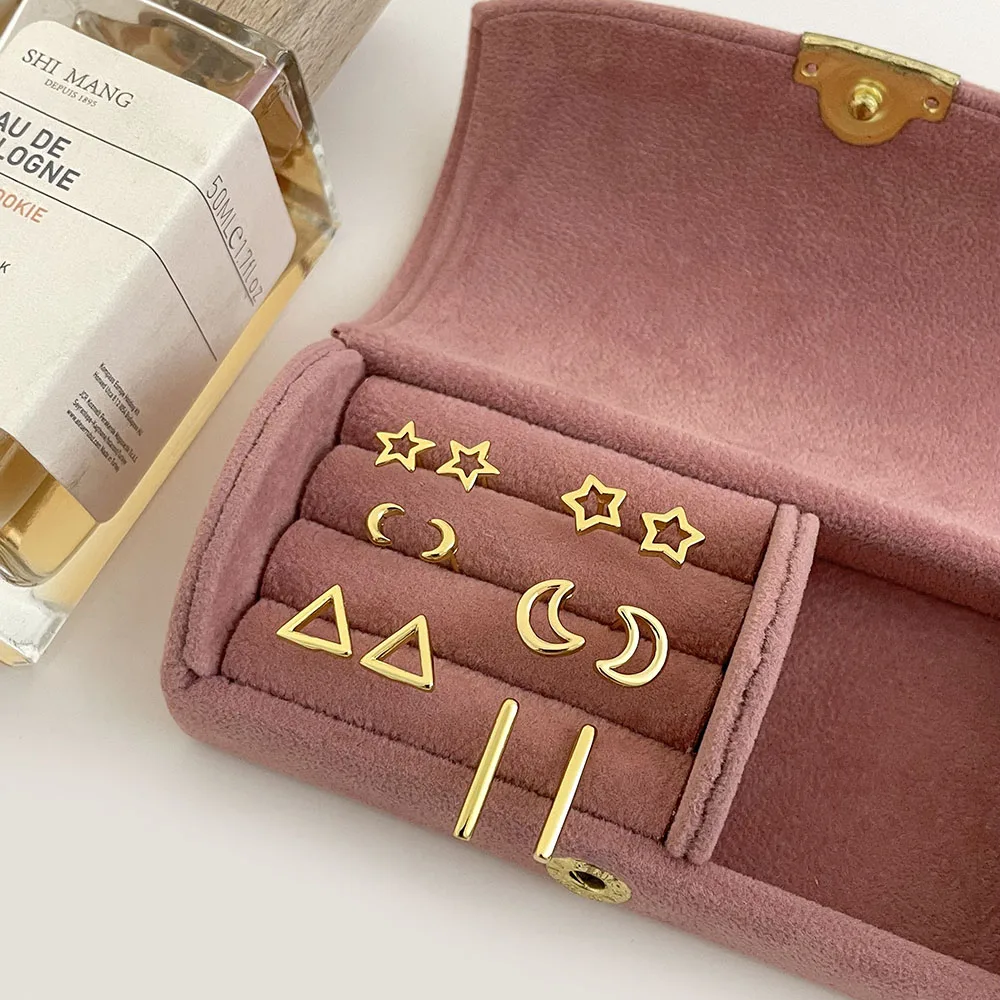 Foxi CLASSIC Minimalist style Spring Wholesale cheap 925 sterling silver hollow star stud 18k gold plated 925 silver jewelry men