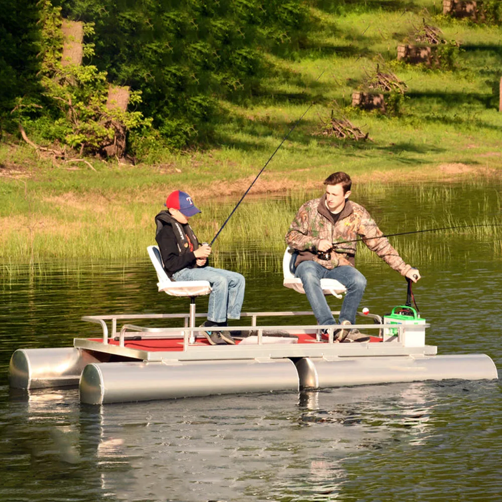 Mini Floating Pedal Pontoon Boat with Popular Design and Small Bimini Top for Water Sports