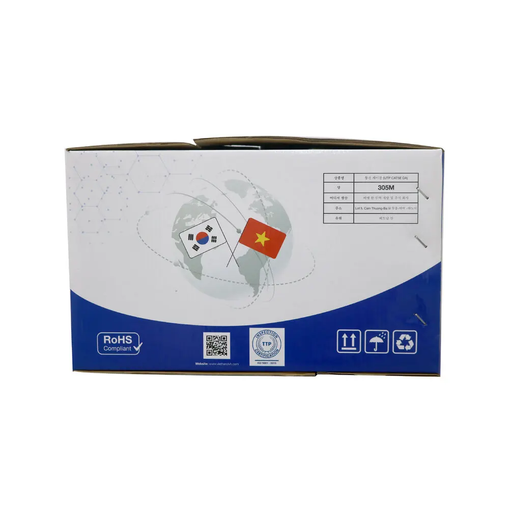 VIETHAN CAT6 UTP CMP с 4 парами меди 23AWG для внутреннего или наружного использования от вьетнамской сети Ethernet net origin Vietnam 1000ft на коробку